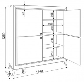 Комод распашной Саванна М24 (Риннер) в Верхней Салде - verhnyaya-salda.mebel-e96.ru