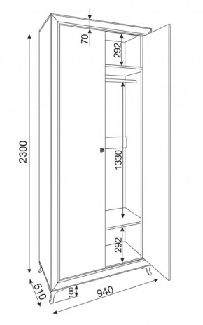 Шкаф 2-х дверный Саванна М25 (Риннер) в Верхней Салде - verhnyaya-salda.mebel-e96.ru