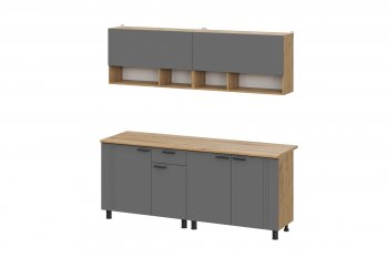 Кухонный гарнитур Монако 2000 мм графит (СВ) в Верхней Салде - verhnyaya-salda.mebel-e96.ru