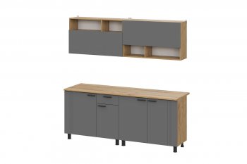 Кухонный гарнитур Монако 2000 мм графит (СВ) в Верхней Салде - verhnyaya-salda.mebel-e96.ru