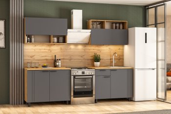 Кухонный гарнитур Монако 2000 мм графит (СВ) в Верхней Салде - verhnyaya-salda.mebel-e96.ru