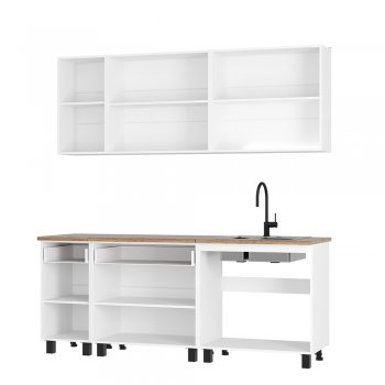 Кухонный гарнитур Монтана 2000 мм белый/графит (БТС) в Верхней Салде - verhnyaya-salda.mebel-e96.ru