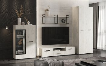 Стенка Нэнси new крафт белый (Миф) в Верхней Салде - verhnyaya-salda.mebel-e96.ru