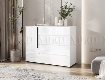 Комод 1 дверь 4 ящика (1200) Норд,  белый (Миф) в Верхней Салде - verhnyaya-salda.mebel-e96.ru