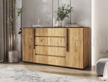 Комод 2 двери 4 ящика (1600) Норд, крафт (Миф) в Верхней Салде - verhnyaya-salda.mebel-e96.ru