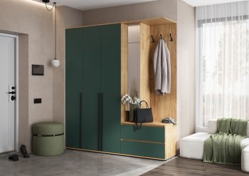 Прихожая Норд+Шкаф 1200, крафт/изумруд (Миф) в Верхней Салде - verhnyaya-salda.mebel-e96.ru