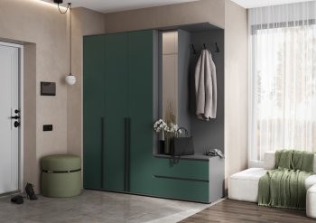 Прихожая Норд+Шкаф 1200, графит/изумруд (Миф) в Верхней Салде - verhnyaya-salda.mebel-e96.ru