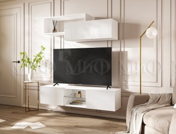 Стенка Норд-1 белый глянец (Миф) в Верхней Салде - verhnyaya-salda.mebel-e96.ru