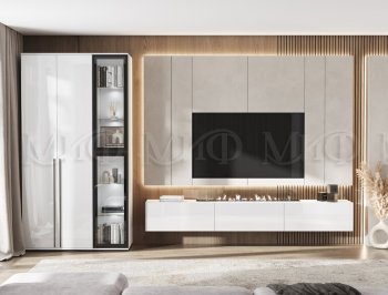 Стенка Норд белый глянец (Миф) в Верхней Салде - verhnyaya-salda.mebel-e96.ru