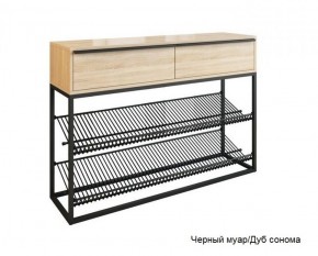 Обувница Крафт 2 (Черный муар/Дуб сонома) в Верхней Салде - verhnyaya-salda.mebel-e96.ru