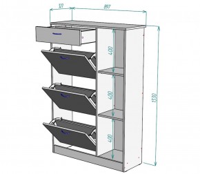 Обувница W41 (Графит) в Верхней Салде - verhnyaya-salda.mebel-e96.ru