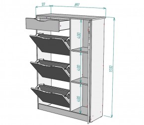 Обувница W44 (Белый) в Верхней Салде - verhnyaya-salda.mebel-e96.ru