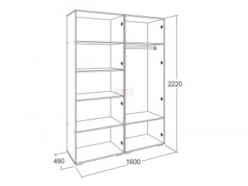 Шкаф 1600 мм Ольга-17 в Верхней Салде - verhnyaya-salda.mebel-e96.ru