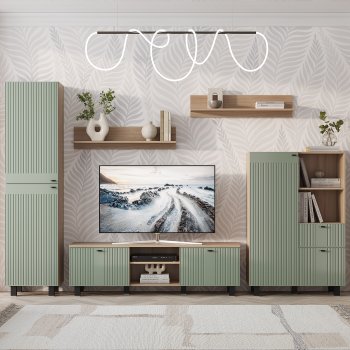 Тумба под ТВ Олива ТБ-09 эвкалипт софт (БТС) в Верхней Салде - verhnyaya-salda.mebel-e96.ru