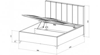 Кровать с ПМ Оливия Серый (Лин) в Верхней Салде - verhnyaya-salda.mebel-e96.ru