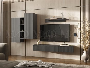 Стенка Оскар комп.2 графит (Миф) в Верхней Салде - verhnyaya-salda.mebel-e96.ru