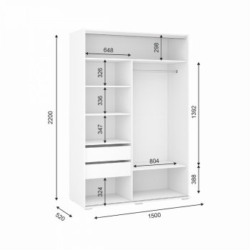 Шкаф-купе 1500 мм Оскар (ИЦ) в Верхней Салде - verhnyaya-salda.mebel-e96.ru