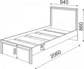 Кровать Остин Модуль 21 (Риннер) в Верхней Салде - verhnyaya-salda.mebel-e96.ru