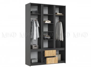 Шкаф 1500 мм Остин крафт/графит (Миф) в Верхней Салде - verhnyaya-salda.mebel-e96.ru