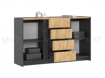 Комод 2дв.4ящ. Остин крафт/графит (Миф) в Верхней Салде - verhnyaya-salda.mebel-e96.ru