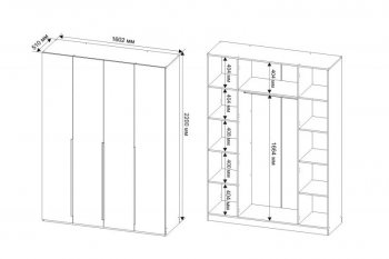 Шкаф 1600 мм Пальма с антресолью, Сатин (ДСВ) в Верхней Салде - verhnyaya-salda.mebel-e96.ru