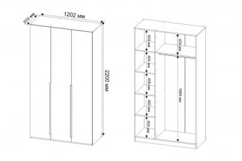 Шкаф 1200 мм Пальма с антресолью, Сатин (ДСВ) в Верхней Салде - verhnyaya-salda.mebel-e96.ru
