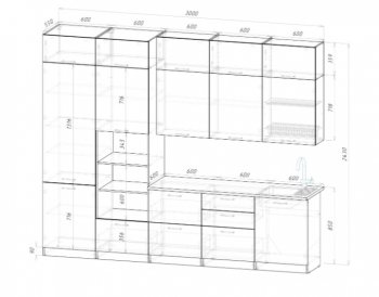 Кухонный гарнитур Парма 3000 мм (Герда) в Верхней Салде - verhnyaya-salda.mebel-e96.ru