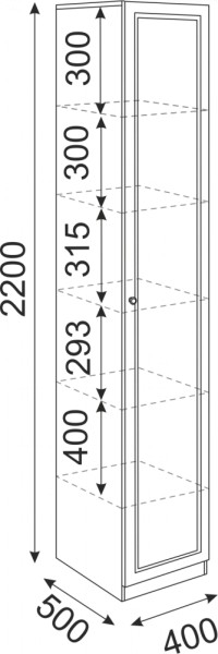 Пенал Беатрис 400 (модуль 4) (Риннер) в Верхней Салде - verhnyaya-salda.mebel-e96.ru