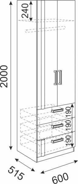 Шкаф с ящиками Волкер М4 (Риннер) в Верхней Салде - verhnyaya-salda.mebel-e96.ru