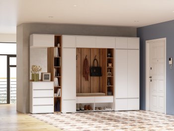 Прихожая Прага модульная, белый (Handis) в Верхней Салде - verhnyaya-salda.mebel-e96.ru