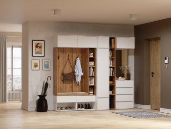 Прихожая Прага модульная, белый (Handis) в Верхней Салде - verhnyaya-salda.mebel-e96.ru