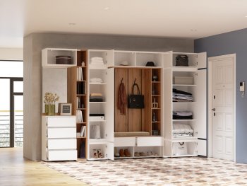Прихожая Прага модульная, белый (Handis) в Верхней Салде - verhnyaya-salda.mebel-e96.ru