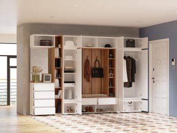 Прихожая Прага модульная, белый (Handis) в Верхней Салде - verhnyaya-salda.mebel-e96.ru