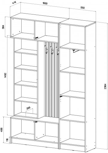 Прихожая Бавария вотан/кашемир (Лин) в Верхней Салде - verhnyaya-salda.mebel-e96.ru