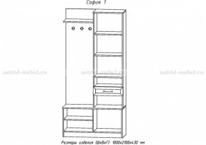 Прихожая София 1 (АстридМ) в Верхней Салде - verhnyaya-salda.mebel-e96.ru