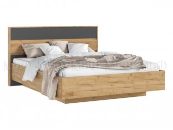 Кровать парящая Роджина с подсветкой, крафт/графит (Миф) в Верхней Салде - verhnyaya-salda.mebel-e96.ru