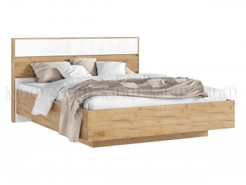 Кровать парящая Роджина с подсветкой, крафт/белый (Миф) в Верхней Салде - verhnyaya-salda.mebel-e96.ru