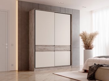 Шкаф-купе 1800 мм Роджина крафт серый/кашемир (Миф) в Верхней Салде - verhnyaya-salda.mebel-e96.ru