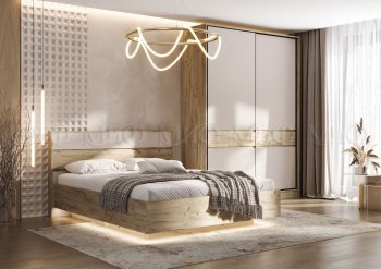 Спальный гарнитур Роджина крафт серый/кашемир, модульный (Миф) в Верхней Салде - verhnyaya-salda.mebel-e96.ru