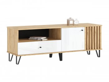 Тумба ТВ (1500) Роджина крафт/белый (Миф) в Верхней Салде - verhnyaya-salda.mebel-e96.ru