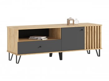 Тумба ТВ (1500) Роджина крафт/графит (Миф) в Верхней Салде - verhnyaya-salda.mebel-e96.ru