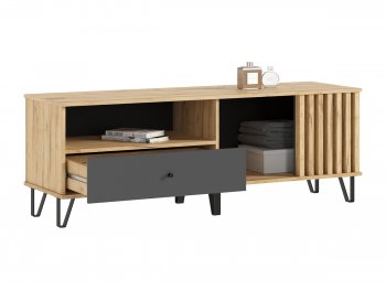 Тумба ТВ (1500) Роджина крафт/графит (Миф) в Верхней Салде - verhnyaya-salda.mebel-e96.ru