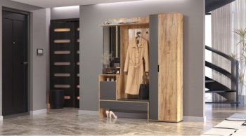 Прихожая Сабрина Дуб вотан/графит (Лин) в Верхней Салде - verhnyaya-salda.mebel-e96.ru