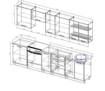 Кухонный гарнитур Трансильвания 3000 мм в Верхней Салде - verhnyaya-salda.mebel-e96.ru