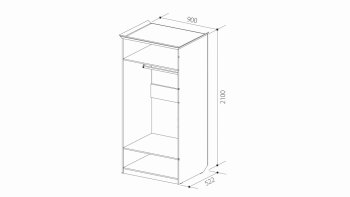 Шкаф 900 мм 2х дверный для платья ШиК-2 (Уголок Школьника 2) в Верхней Салде - verhnyaya-salda.mebel-e96.ru