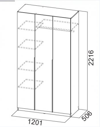 Шкаф 1200 мм ШК-5 графит (СВ) в Верхней Салде - verhnyaya-salda.mebel-e96.ru