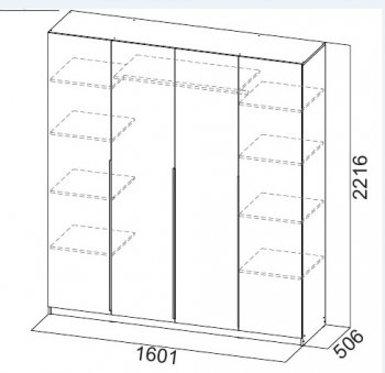 Шкаф 1600 мм ШК-5 белый (СВ) в Верхней Салде - verhnyaya-salda.mebel-e96.ru