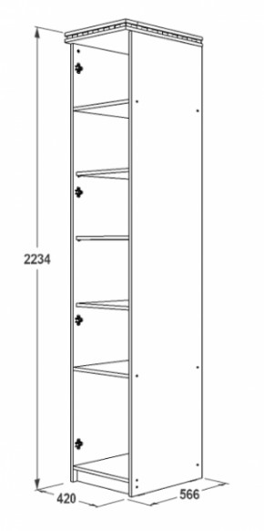 Шкаф 1-но дверный для белья Ольга-13 в Верхней Салде - verhnyaya-salda.mebel-e96.ru