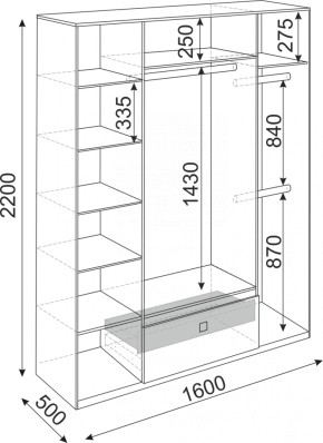 Шкаф 4-х створчатый Глэдис 1600 (модуль 24) в Верхней Салде - verhnyaya-salda.mebel-e96.ru