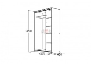 Шкаф для платья и белья Мираж 15.1 (620) в Верхней Салде - verhnyaya-salda.mebel-e96.ru